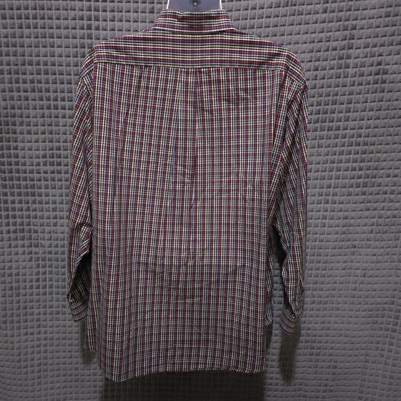 Button Long Sleeve Collared Shirt MensXL Colorful Plaid Lightweight Cotton Dress - Picture 13 of 16